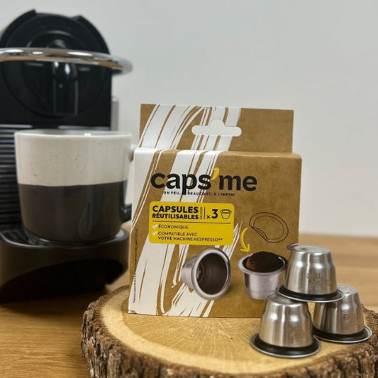 Reusable Nespresso® Compatible Capsules – Pack of 3 (Aluminum)