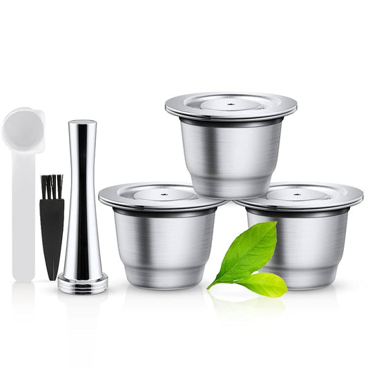 Reusable Nespresso® Compatible Capsules – Pack of 3 (Aluminum)