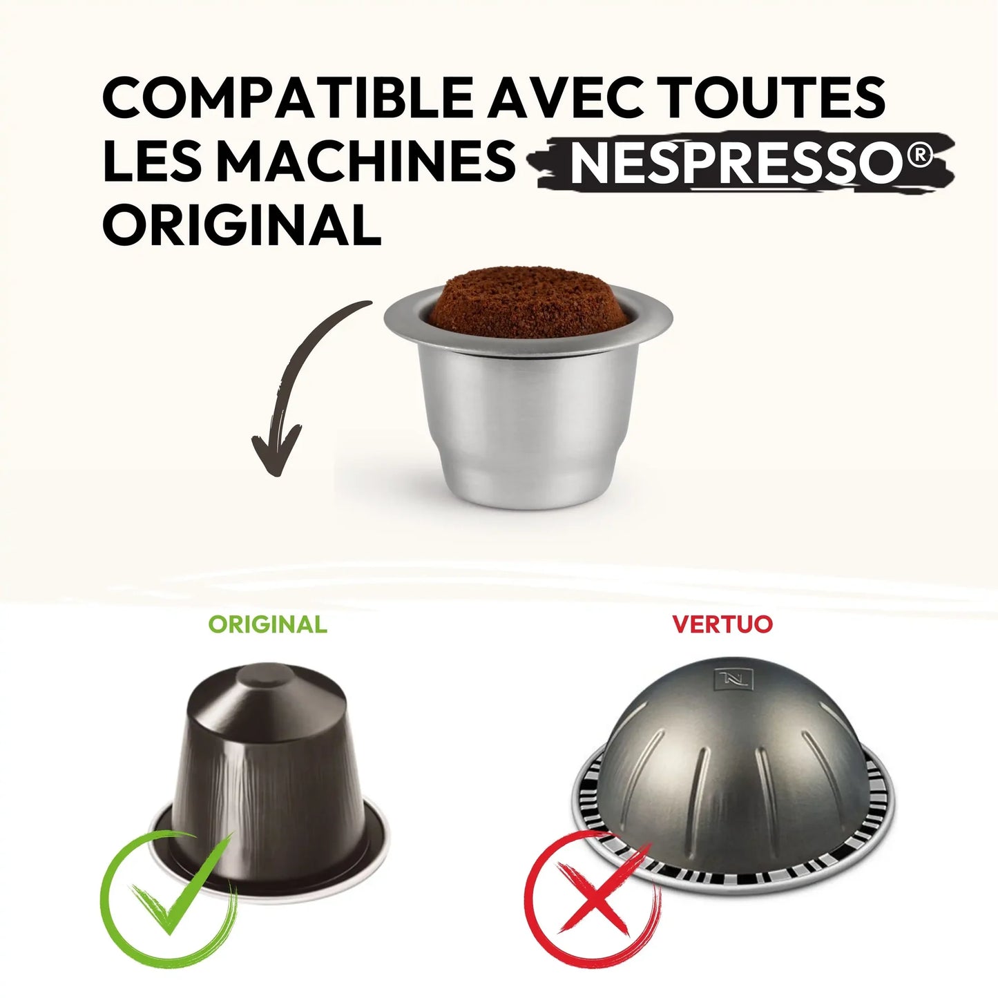 Capsules nespresso® compatibles réutilisables – lot de 3 (aluminium)